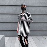 夏季男士条纹短袖衬衫宽松休闲潮流帅气青少年衬衣C233P65，男装T恤，星座101A-3