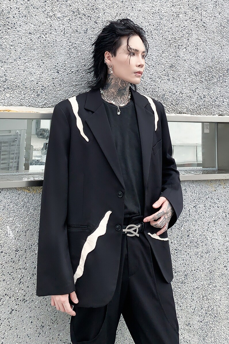 2025秋冬西服男解构宽松潮流帅气青年发型师高级感外套XF13P145,男装西服,星座101A-3