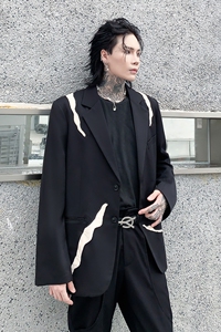 2025秋冬西服男解构宽松潮流帅气青年发型师高级感外套XF13P145图片