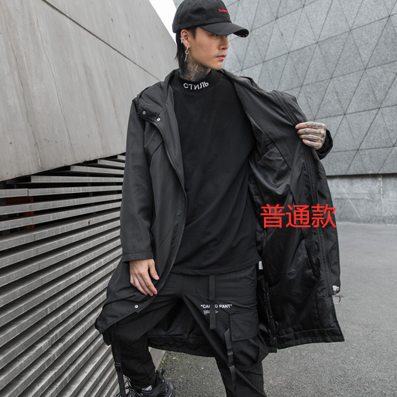 秋冬男士中长款加厚外套潮暗黑系休闲连帽棉衣外套W178P125,男装棉衣,星座101A-3