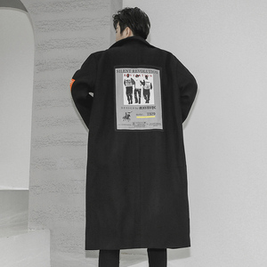 山本风2025冬装新呢料中长款风衣暗黑潮流青年休闲男装 F405 P95图片