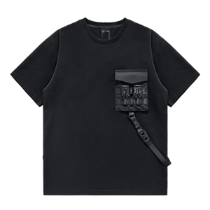 暗黑机能工装立体袋装饰短袖T恤休闲圆领宽松男潮牌打底 T662 P85图片