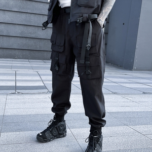 2025春机能风伞兵装裤男潮流宽松束脚立体袋青少年长裤 K937P115图片