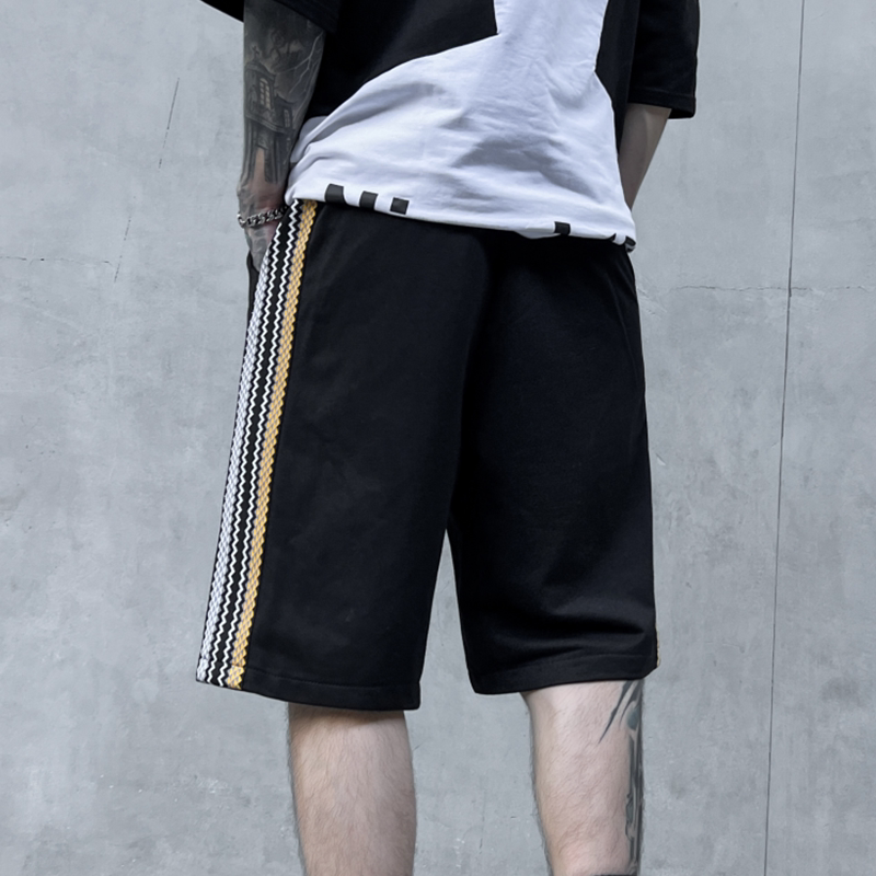 夏季短裤男潮流宽松休闲中裤ins潮牌五分直筒针织卫裤DK65P55,男装牛仔裤,星座101A-3