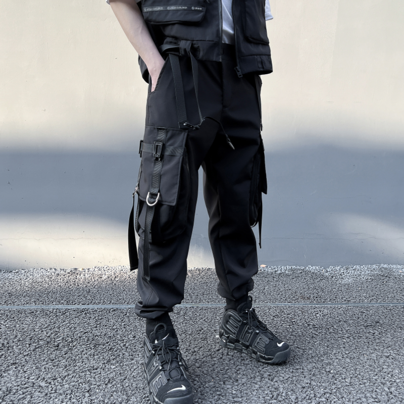 2025春机能风工装裤男潮流宽松束脚立体袋百搭ins长裤K933P115,男装工装外套,星座101A-3
