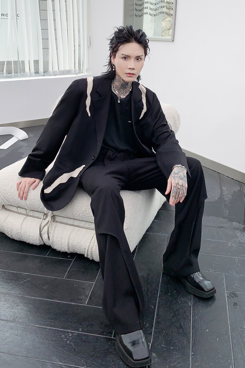 秋冬西服男解构宽松潮流痞帅气青年发型师高级感外套XF13P145,男装西服,星座101A-3