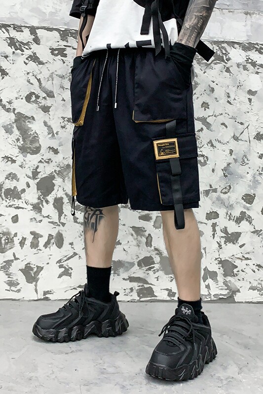 夏季男士工装短裤潮牌ins炸街宽松日系五分裤潮流直筒裤DK18P55,男装牛仔裤,星座101A-3