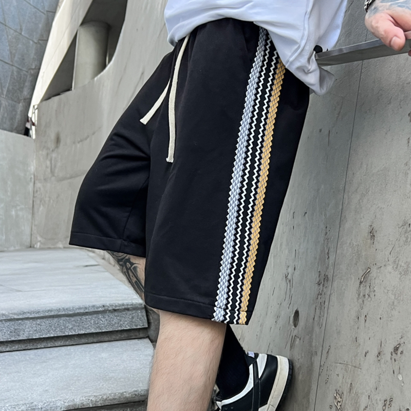 夏季短裤男潮流宽松休闲中裤ins潮牌五分直筒针织卫裤DK65P55,男装牛仔裤,星座101A-3