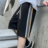 夏季短裤男潮流宽松休闲中裤ins潮牌五分直筒针织卫裤DK65P55，男装牛仔裤，星座101A-3