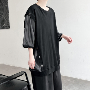 夏季暗黑男士个性潮流短袖T恤宽松圆领半袖上衣 T678 P75图片