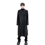 秋冬双排扣中长款过膝宽松水洗皮西服男潮流高级风衣外套F502P205，男装西服，星座101A-3