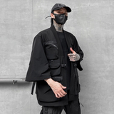 秋冬小众纯色暗黑男多口袋休闲夹克潮流宽松七分袖外套W363P185，男装夹克，星座101A-3