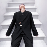 秋冬男外套宽松潮流纯色小西装高级感发型师西服上衣XF23P125，男装西服套装，星座101A-3