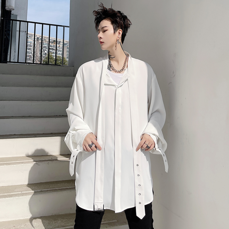 2122春夏男免烫衬衫设计感小众宽松冰丝垂感纯色潮流衬衣C225P75,男装衬衫,星座101A-3