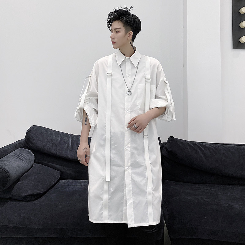 2025春夏织带长袖衬衣潮流男青年帅气宽松休闲衬衫C76P75,男装衬衫,星座101A-3