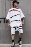 20夏季五分袖T恤短裤套装男士潮流ins超火的上衣嘻哈男DT03P125，男装牛仔裤，星座101A-3