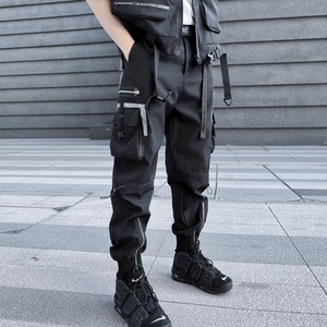 2025春机能风伞兵工装裤男潮流宽松束脚立体袋百搭长裤 K932P105图片