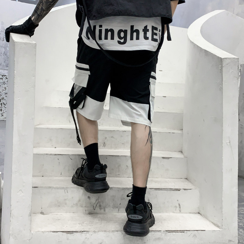 夏季男工装短裤潮牌ins炸街宽松日系五分裤潮流直筒裤子DK23P55,男装牛仔裤,星座101A-3
