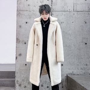 冬季皮草高级感中长款过膝加厚风衣男潮流羊羔绒大衣 F870P175,男装风衣,星座101A-3