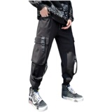 年秋冬休闲裤男织带日系潮流炸街宽松青春束脚工装裤K863P75，男装工装外套，星座101A-3