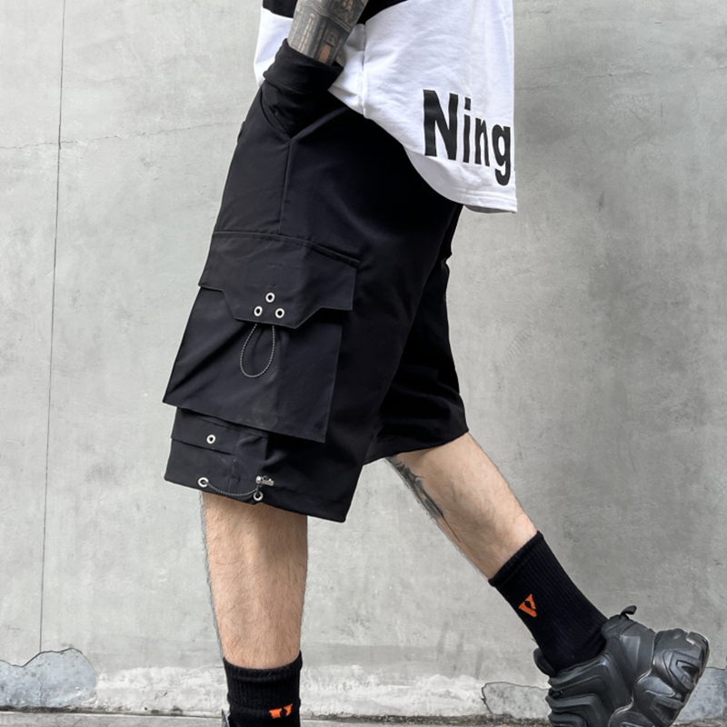 夏季伞兵冲锋工装短裤男宽松直筒五分裤休闲潮牌运动裤DK59P65,男装牛仔裤,星座101A-3