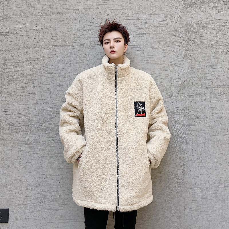 冬季羊羔毛夹克加厚男棉服潮流刺绣宽松青年休闲外套W207P125,男装夹克,星座101A-3