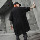 2025春夏潮男中长款长袖衬衫暗黑系发型师服装时尚休闲装C66P85，男装衬衫，星座101A-3