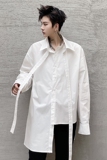 2025春夏假两件长袖衬衣潮流炸街帅气不对称男演出服衬衫C201P85，男装衬衫，星座101A-3