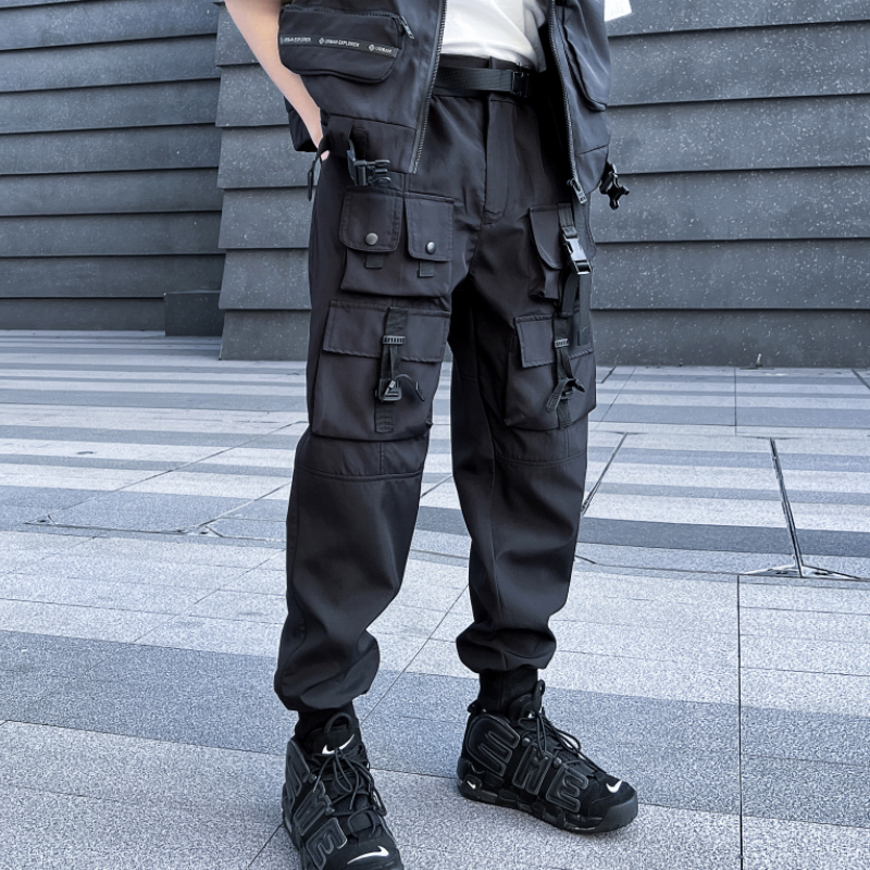 2025春机能风伞兵装裤男潮流宽松束脚立体袋青少年长裤K937P115,男装休闲裤,星座101A-3