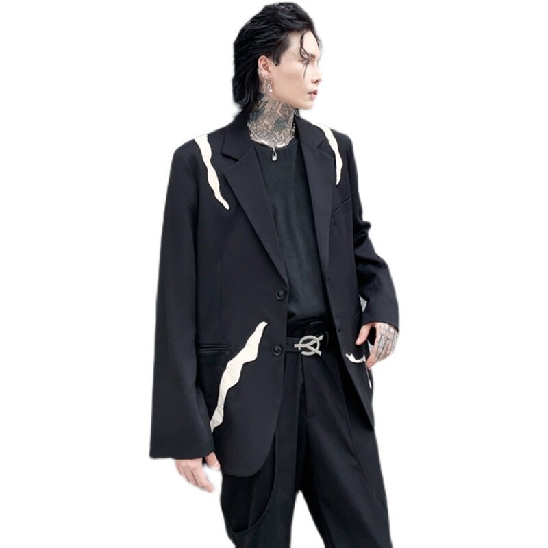 秋冬西服男解构宽松潮流痞帅气青年发型师高级感外套XF13P145,男装西服,星座101A-3