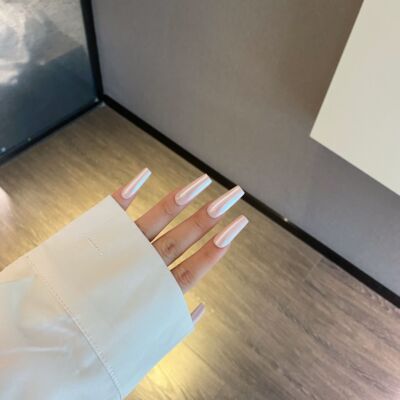 BOBBINAILS温柔简约百搭珍珠嫩粉色显白手工制作可拆卸穿戴甲成品