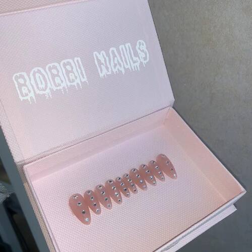 BOBBINAILS施华洛裸粉贴钻高级冷清简约百搭可拆卸穿戴甲