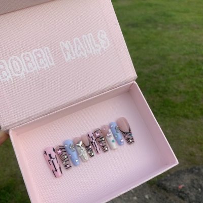 BOBBINAILS欧美彩色Y2K辣妹可爱十字架线条五角星可拆卸穿戴甲成