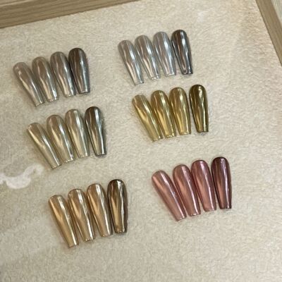 BOBBINAILS欧美涩味6色魔镜粉可拆卸穿戴甲手工制作成品