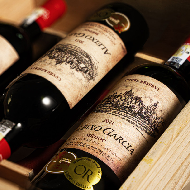 法国原瓶进口波尔多正品梅多克干红葡萄酒13.5度红酒整箱2支送礼