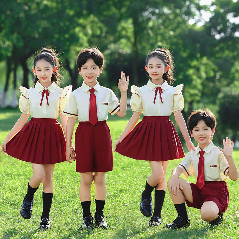 儿童合唱演出服中小学生诗歌朗诵
