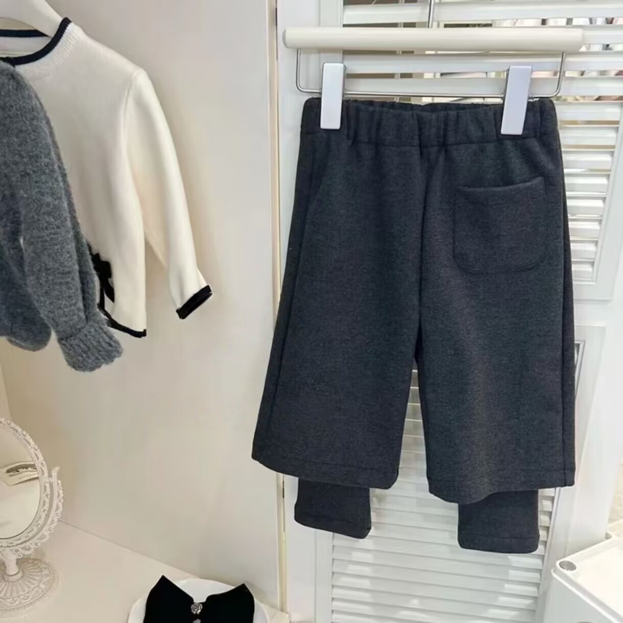 加厚冬季假两件新款韩版时髦长裤