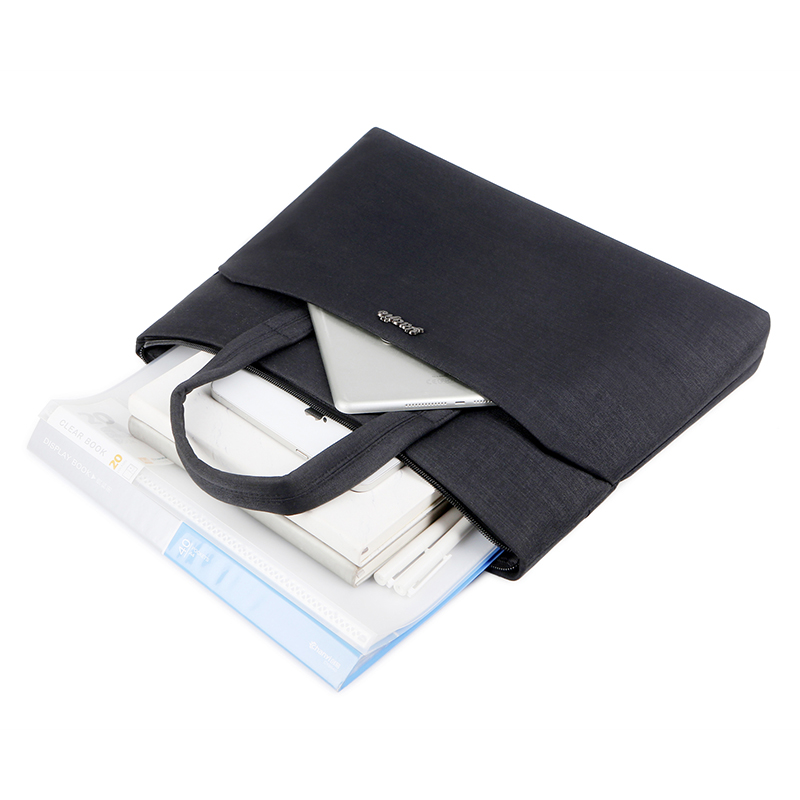 手提文件袋拉链A4公文包多层大容量13英寸手提包帆布男式女士会议