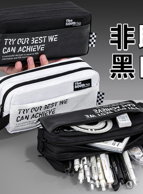 笔袋男生多层大容量2026新款流行炫酷帅气文具袋男孩子高初中生小学生用帆布铅笔盒简约高颜值防水耐脏文具盒