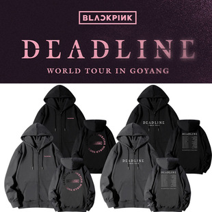 blackpink朴彩英LISA演唱会DEADLINE同款加绒外套拉链开衫卫衣潮