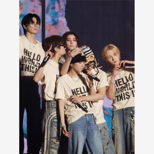 boynextdoor门童同款明宰铉‌金桐儇周边短袖T恤女2025年打歌服潮