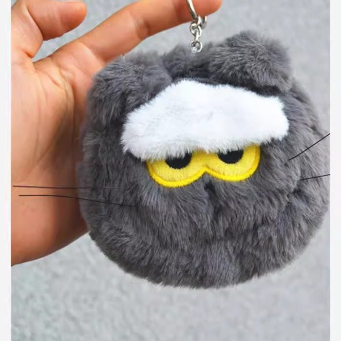 Bigbang权志龙同款ZOA挂件GD卡通可爱灰猫小钱包毛绒零钱包毛绒包