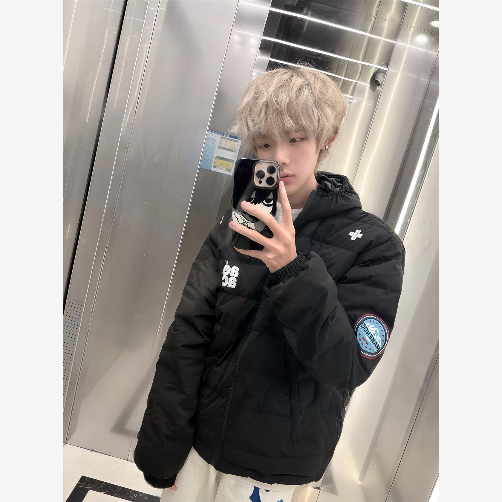 冬季新款美式刺绣字母内胆外套