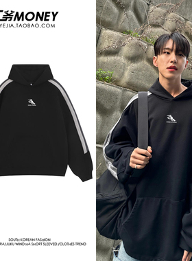 hoshi权顺荣同款连帽卫衣女2024新款爆款拼接美式学生上衣外套秋