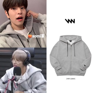 somi家  韩国直邮WV PROJECT拉链卫衣印花外套加绒 黄仁俊 金昇玟