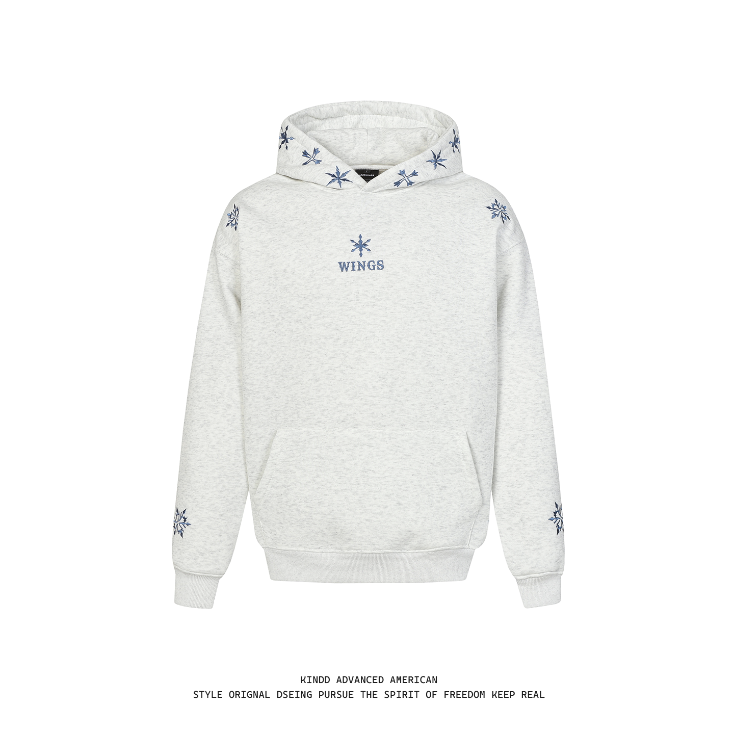 亿万少年美式小众雪花刺绣连帽卫衣加绒重磅潮牌情侣装帽衫上衣女