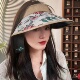 印花大檐空顶帽女户外出游防晒发箍式 韩国新款 时尚 显脸小遮阳帽子
