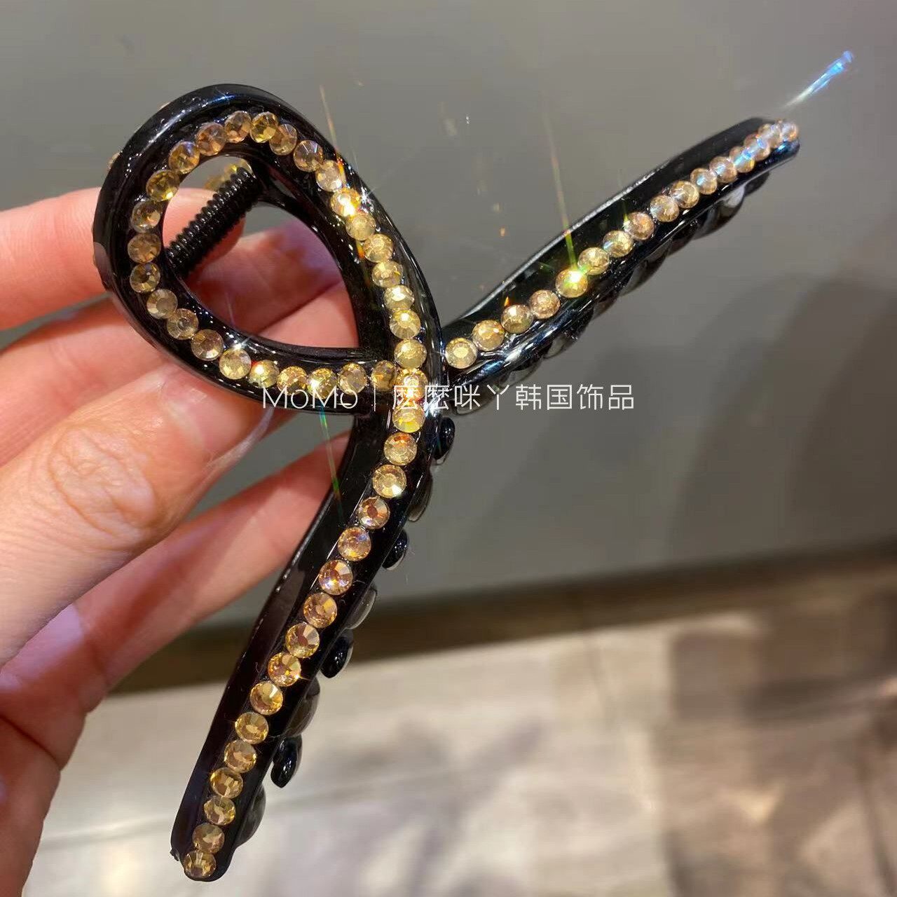 韩国高档大号水钻抓夹盘发鲨鱼夹图片