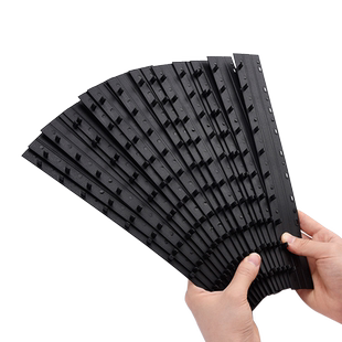 元浩装订夹条10孔塑料文件打孔装订条白色黑色3mm十孔书籍资料装订成册工具活页夹环凭证文件扣压条可拆卸