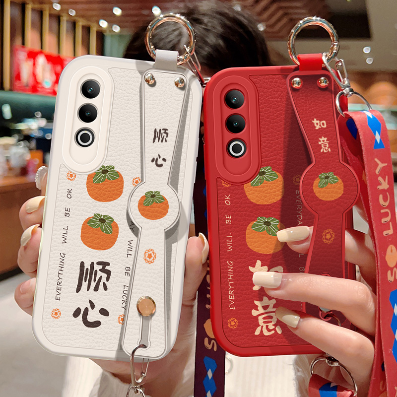 适用于oppok12plus手机壳防摔K12Plus硅胶软边OPPO可斜挎腕带K12Plus镜头全包保护套女喜庆文字背带挂绳新款